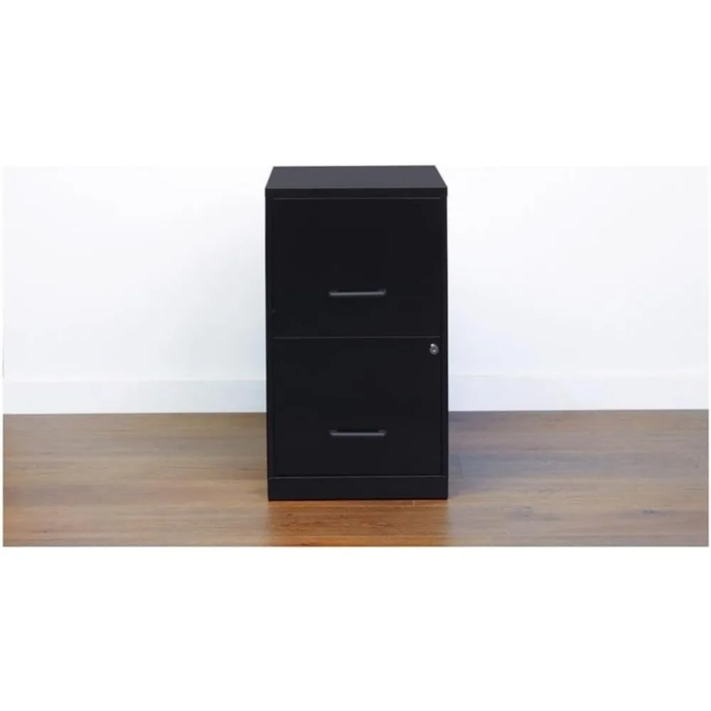Metal 2 Drawer Letter File Cabinet in Black