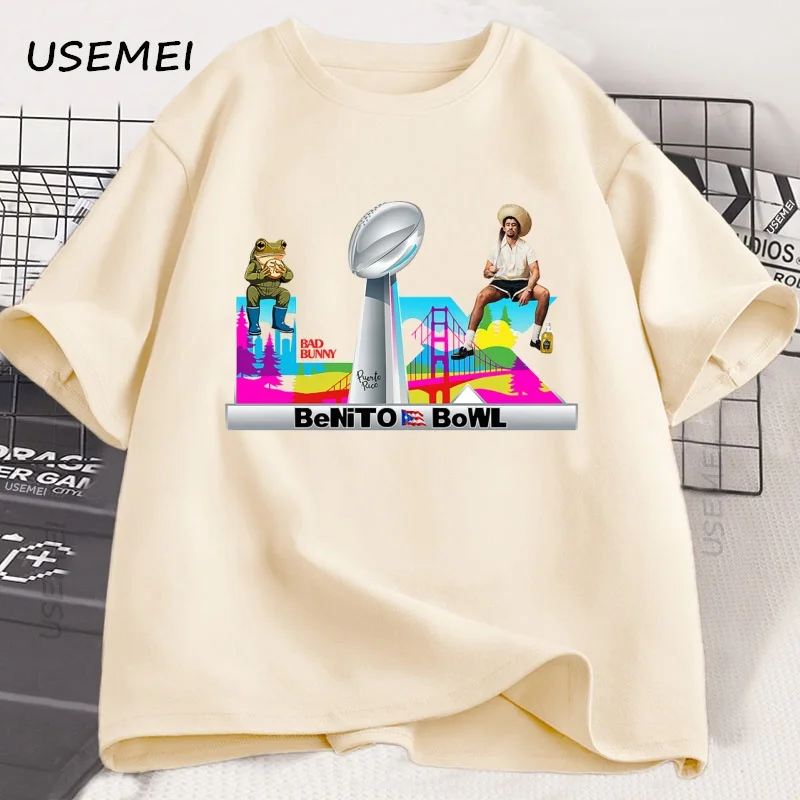 

Bad Bunny Benito Bowl T-shirts Men Printed Cotton Short Sleeve T Shirt for Men Women Man Clothing High Quality Music Tees