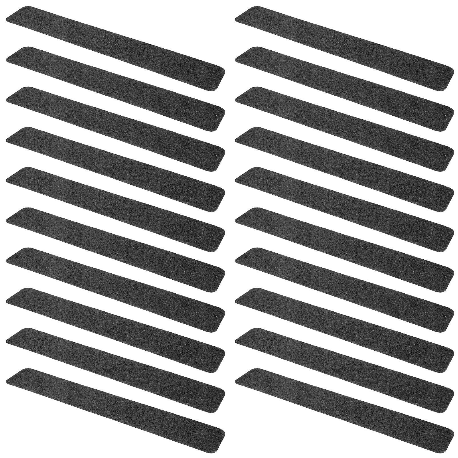 

20pcs Outdoor Anti Skid Tape Heavy Duty Waterproof 11.8"X2" Black 60 Grits Non Slip Grip Strip For Stairs Deck Floor Safety