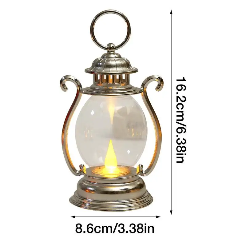 LED Vintage Lantern small oil lamp portable horse light Battery Powered Camping Hanging Lanterns atmosphere decoration wind lamp