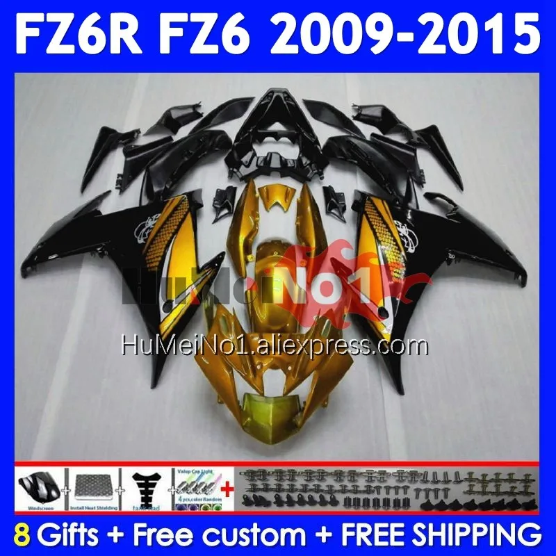 Body For YAMAHA FZ 6R FZ-6R FZ6 FZ6N Golden black 372No.44 FZ6R 09 10 11 12 13 14 15 2009 2010 2011 2012 2013 2014 2015 Fairing