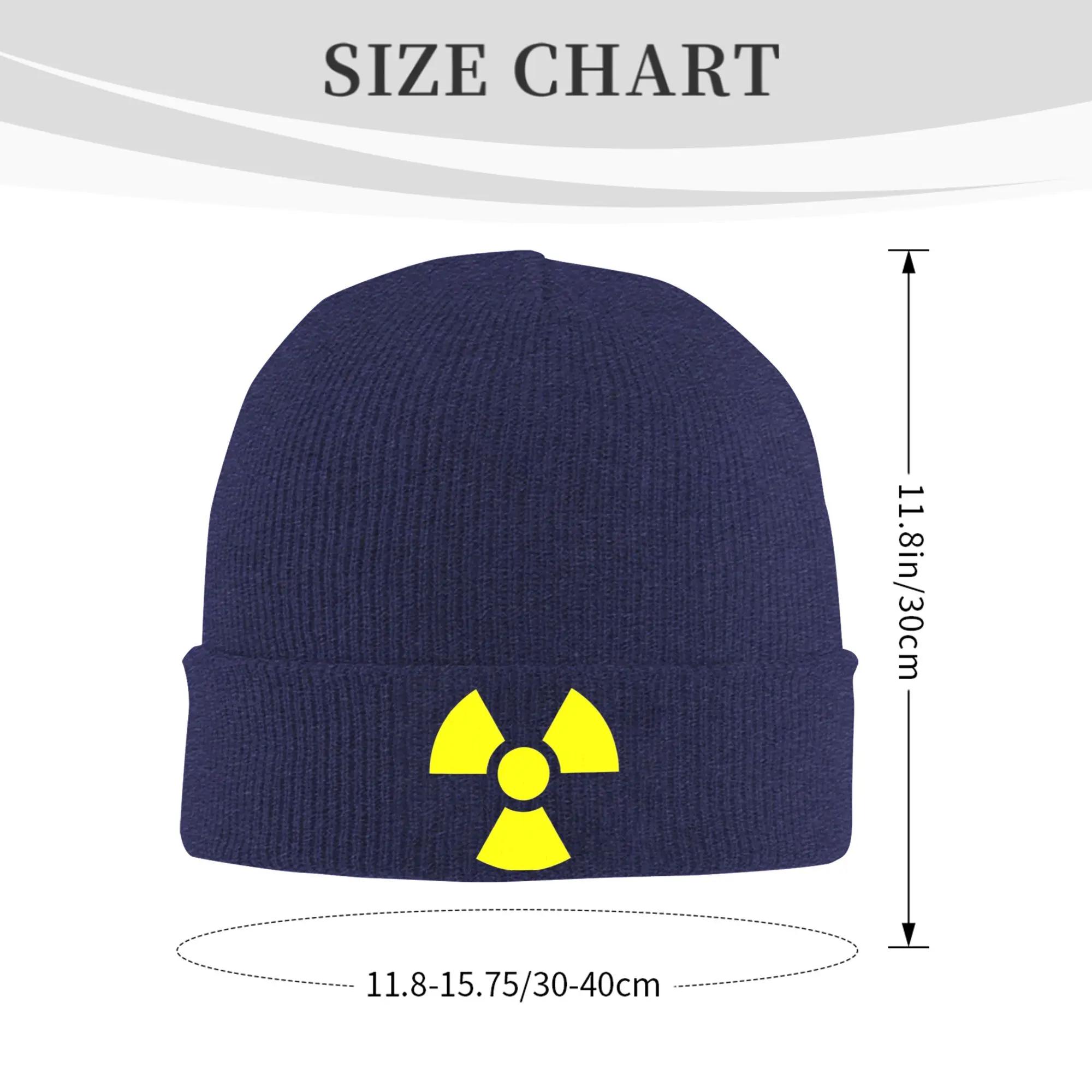 Yellow Radioactive Warning sign Knitted Caps for Women Men Skullies Beanies Winter Hats Acrylic  Casual Caps ,