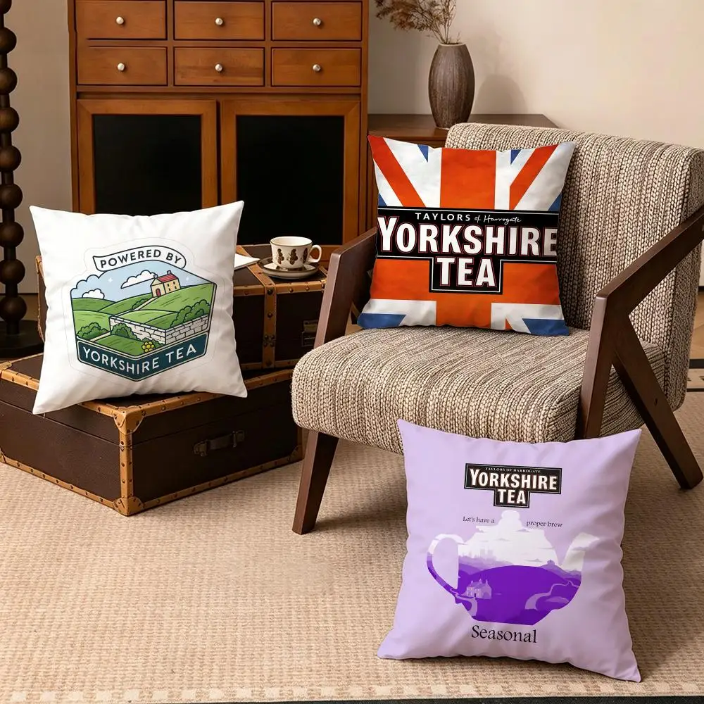 Brand-Yorkshire TeaS Cushion Cover Soft Velvet Cushion Cover Set 4Pcs 50x50 45x45 Zipper Pillowcase for Home Decor