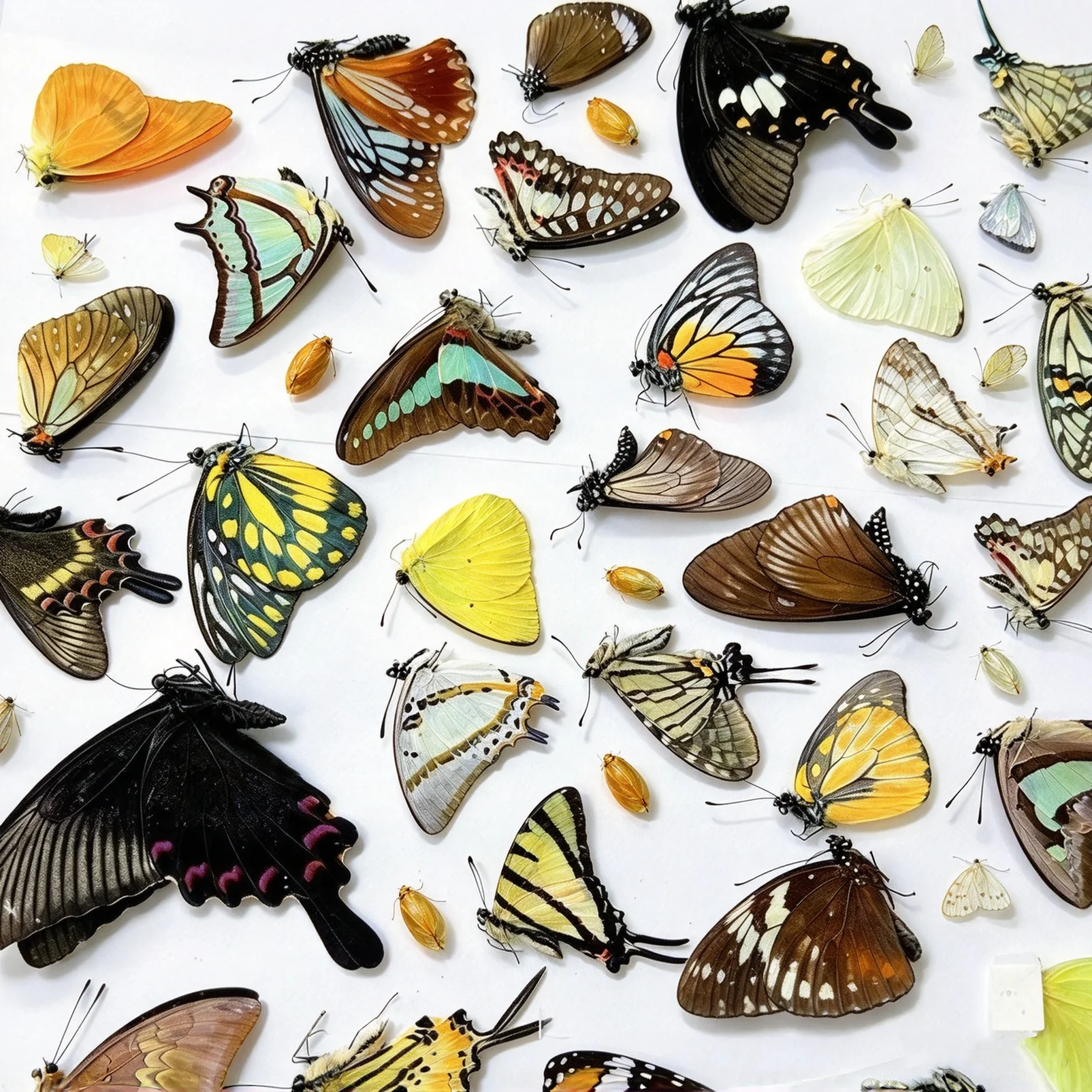 10/20/50 PCS Real Butterfly Specimens Unspread Wings Preserved Insect Taxidermy Specimens for DIY Art Craft Practice Materials