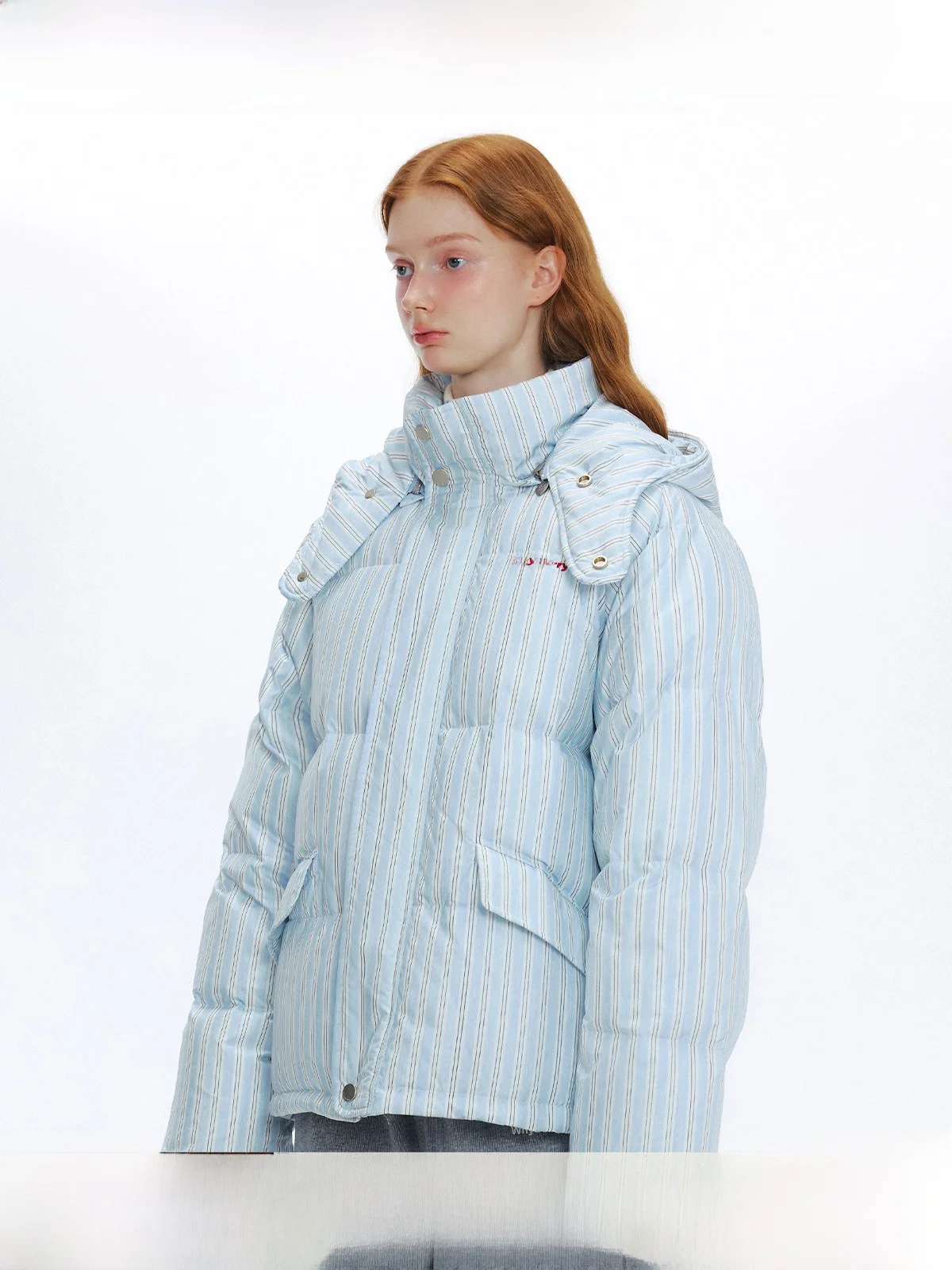 

Женское пальто WhyBerry Blue Fluffy Cotton Jaet Sweet Bread Sle, утепленное, с длинными рукавами, на молнии, для повседневной носки, модное