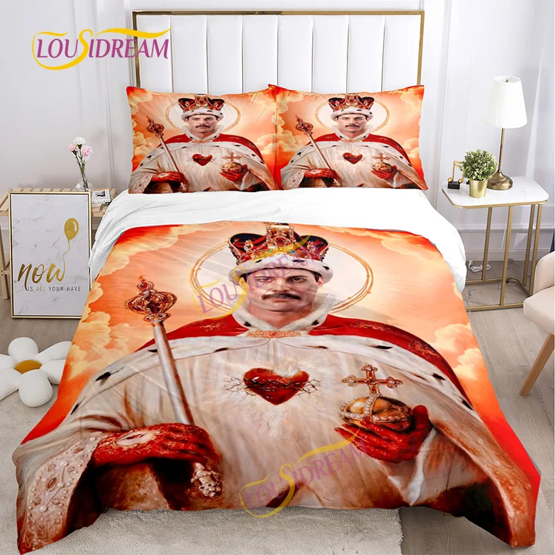 

3D Queen Band Bedding set Queen Size bed Comforter Cover Duvet cover Freddie Mercury Set Bedroom bed Cover Pillowcase