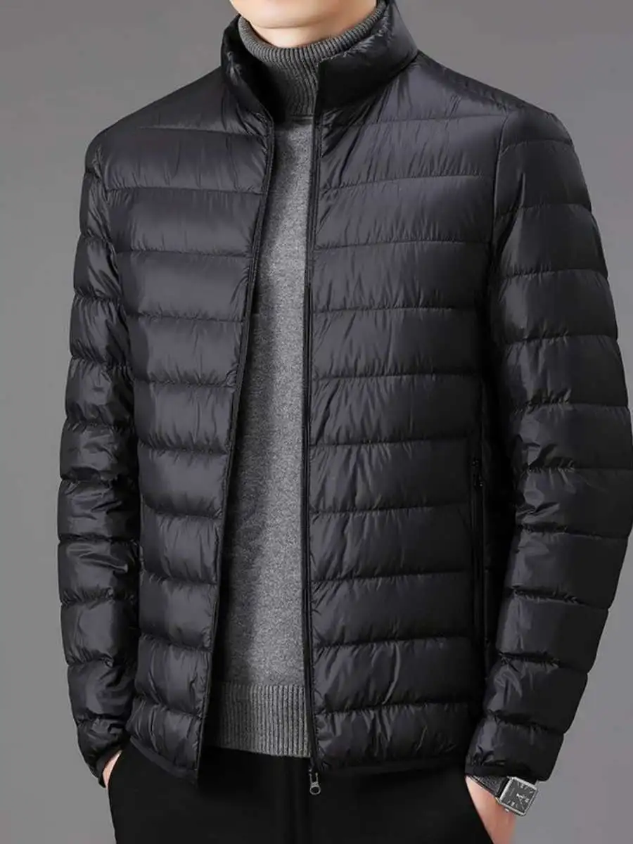 

Мужская пуховая хлопковая куртка, легкий рта, воротник-стойка, теплый топ, повседневное зимнее пальто для папы, весенняя школьная дизайнерская рабочая одежда