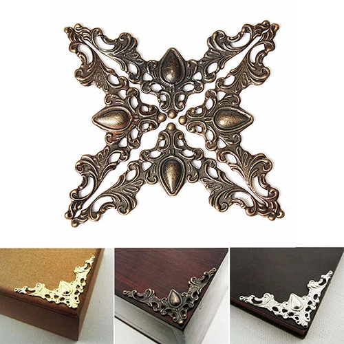 12PCS Decorative Protector Cover For Antique Brass Jewelry Box Protector Metal Corner