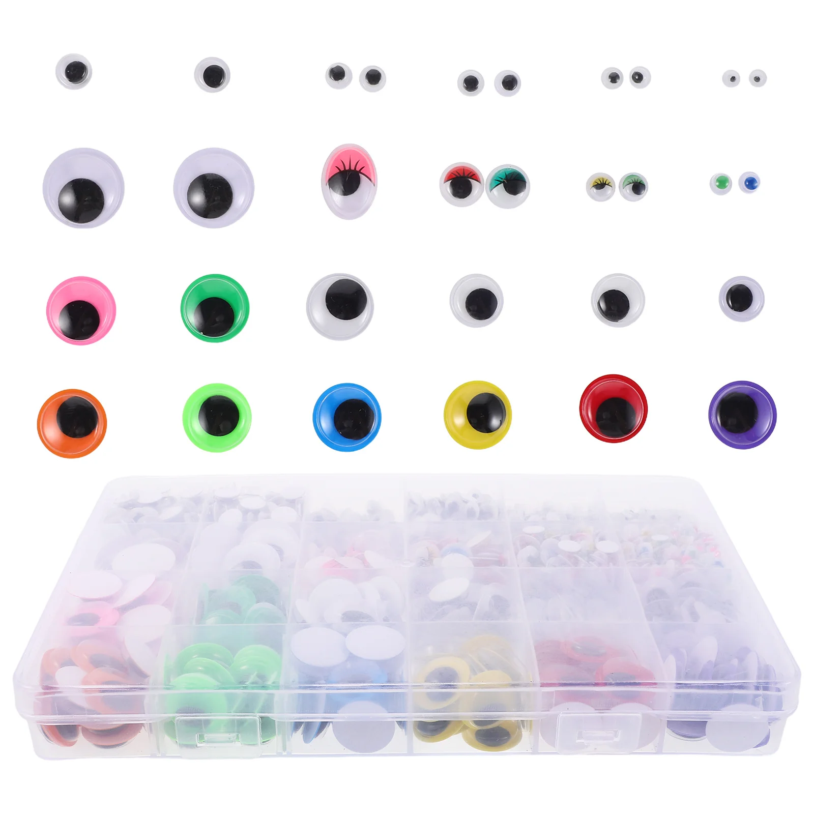 1680 Stuks Googly Eyes Zelfklevende Diverse Kleuren Maten Wiggly Sticky Eyes voor Ambachten Handgemaakte Projecten Educatief Gebruik