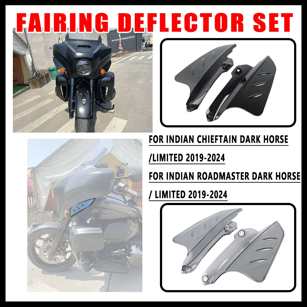 

Motorcycle AccessoryFor Indian Roadmaster Fairing Deflector Set Dark Horse Limited 2019-2024 Black Smoke Gray Side Spoiler Kits