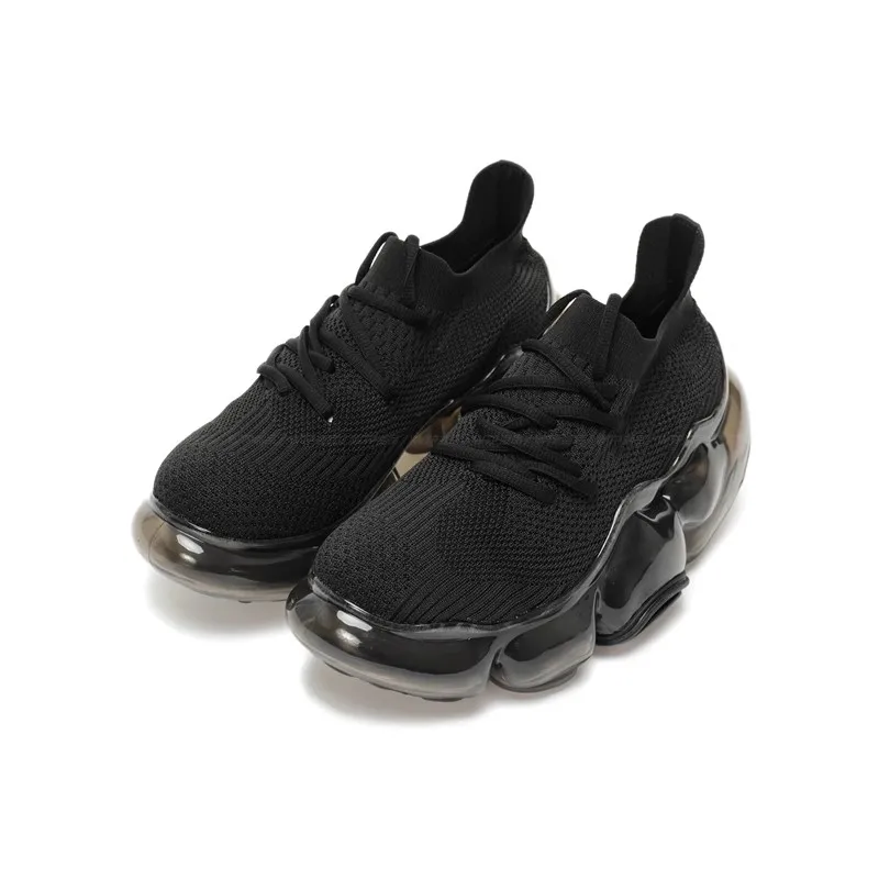 

Faionable Japanese Sle Running oes Women's Thi Bot Heightening Knitted Elastic Net Cloth Air Cuion Sports oes