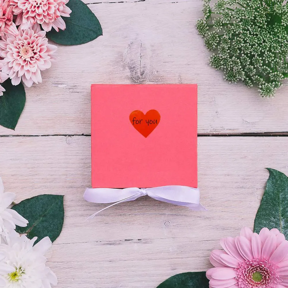 

500Pcs Heart Shape Stickers Off Self-Adhesive Party Labels for Valentine's Day Gifts Biscuit Bags Notebooks Furniture