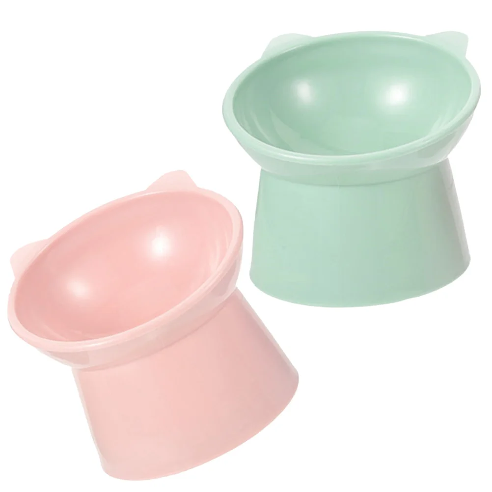 

2pcs Anti-Spill Cat Bowl Raised Elevated Pet Feeder Wear-Resistant Non-Tip Base For Cats Dogs Kitten Puppy Feeding Bowl Durable