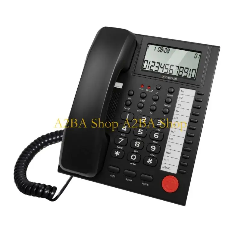 A2BA Ergonomic Home Corded Landlines Phone Equipped With Caller Identification Feature