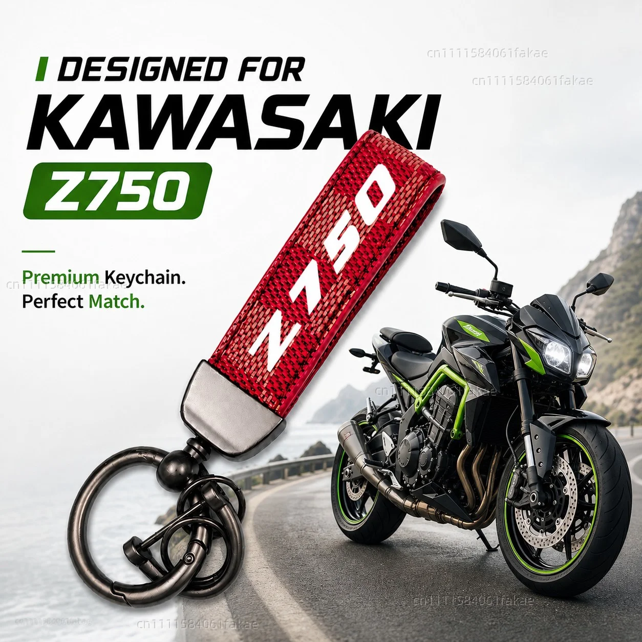 For Kawasaki Z 750 z750 Z750R Z750S Motorcycle Keychain Leather Key Ring Custom Logo Gift for Rider Men Women Accessories