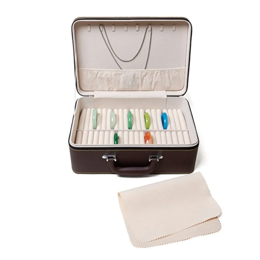 PU Leather Bracelet Display Box Rings Necklace Velvet Inner Jewelry Storage Boxes Holder Organizer Bracelet Carrying Case