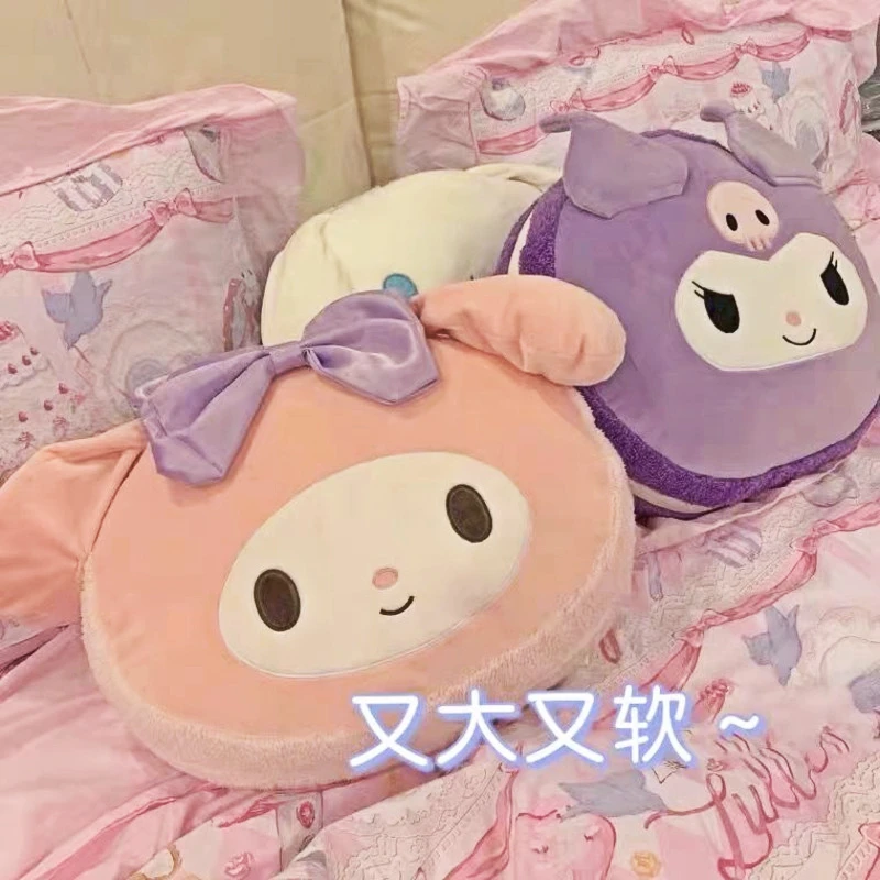 Sanrio Cartoon Kuromi Melody Cinnamoroll Cute Hand Warmer Pillow Cushion Soft Cushion Indoor Car Sleep Pillow Backrest Cushion