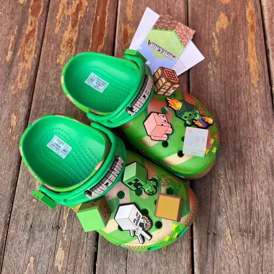 New Miniso,crocs,Cartoon Character,minecraft, Summer Cute Cartoon Children'S Slippers Non-Slip Soft Soled Sandals Gift