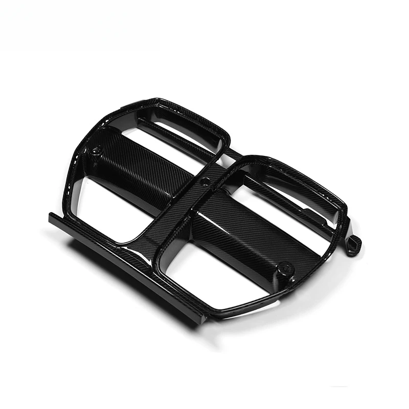 High Quality V Style Dry Carbon Fiber One-piece Front Radiator Grille Aerodynamic Upgrade Replacement Body Styling Accessories F