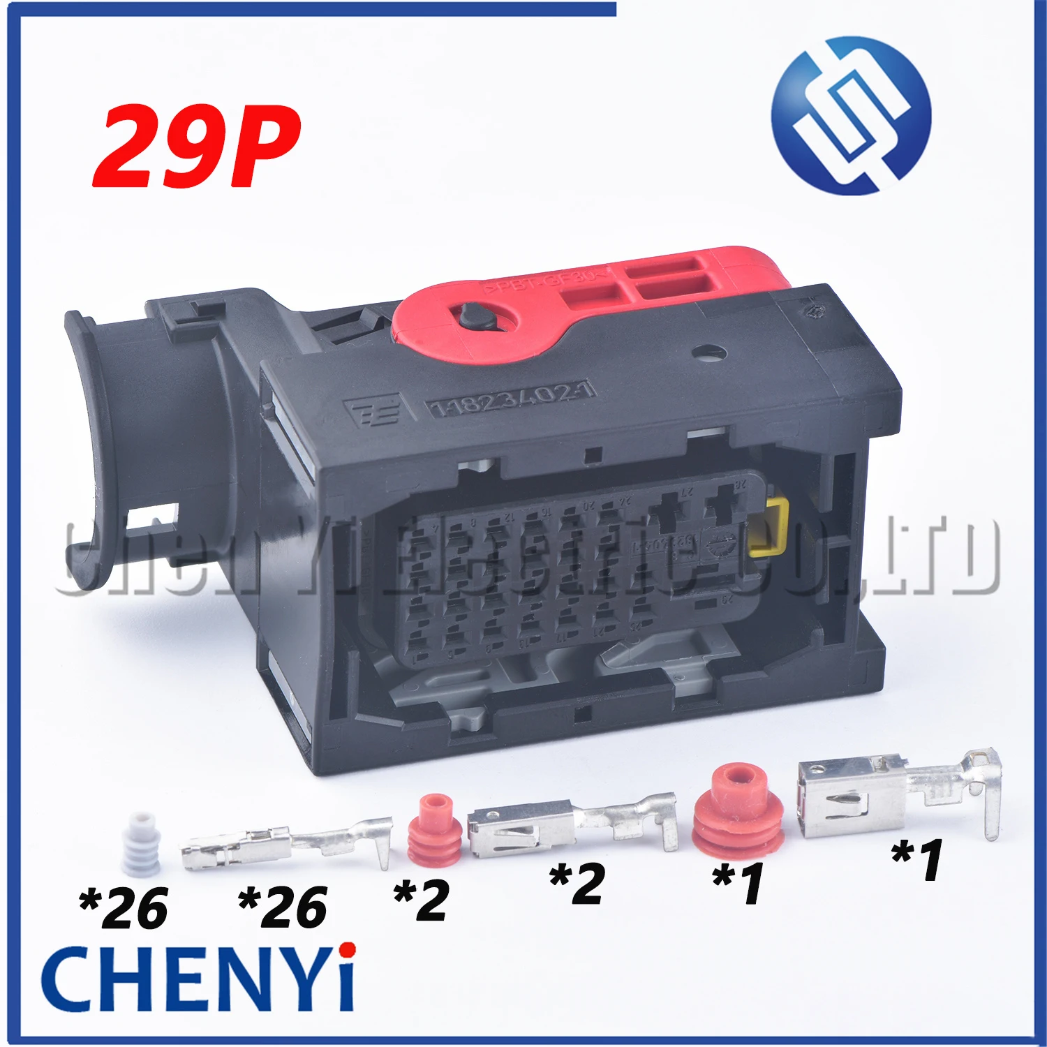 29 Pin Female TE Car Original ECU Connector Black Waterproof Wiring Plug 1-1823402-1 1-1823403-1 0-1823406-1 With Terminals