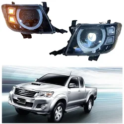 Led Head Lamps For Toyota Hilux Vigo 2012 2013 2014 Hilux Vigo Front Led Head Light Lights Daytime Running Turn Signal Lights