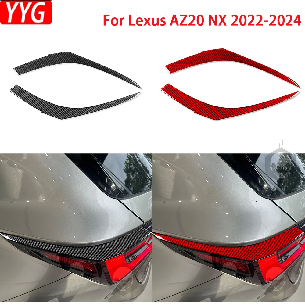 

For Lexus NX AZ20 2022 2023 2024 Carbon Fiber Rear Tail Light Eyebrow Car Decoration Accessories Sticker