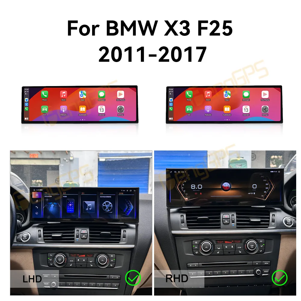 

RHD LHD 14,9-дюймовый Android 13 CarPlay Автомобильный радиоприемник для BMW X3 F25 2011-2017 Мультимедийный плеер с сенсорным экраном GPS-навигация DSP WIFI