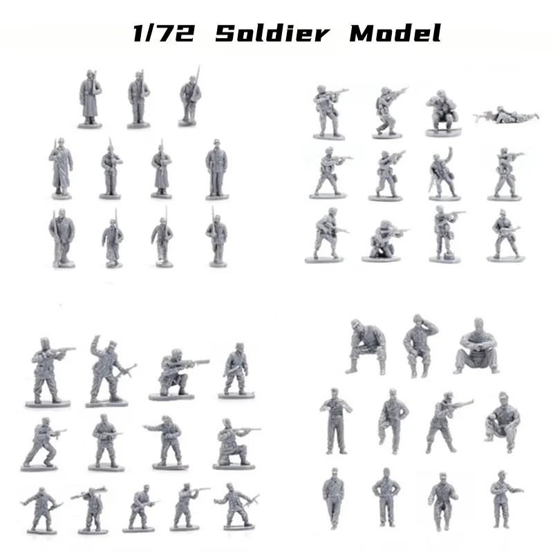 1/72 47pcs/set Soldiers Model Infantry WW II German Army Trooper US Military 2.5cm Scene Decorations