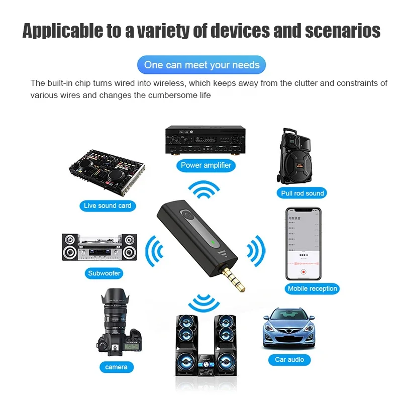 Micrófono de solapa inalámbrico de 3.5mm, condensador omnidireccional para cámara, altavoz, smartphone, grabación, YouTube 2