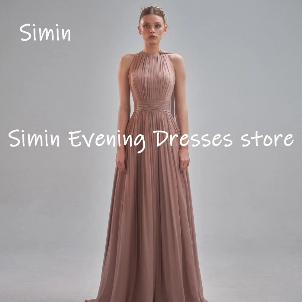 

Simin Chiffon A-line Scoop Neckline Ruffle Populer Formal Prom Gown Floor-length Evening Elegant Party dresses for women 2023