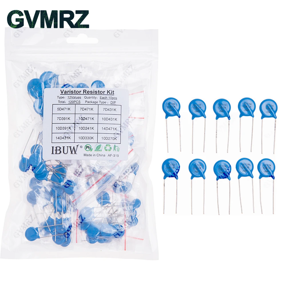 120 قطعة 12 قيمة طقم المقاوم المقاوم 5D471K 7D471K الخ. حزمة DIP لمشاريع الحماية من زيادة التيار