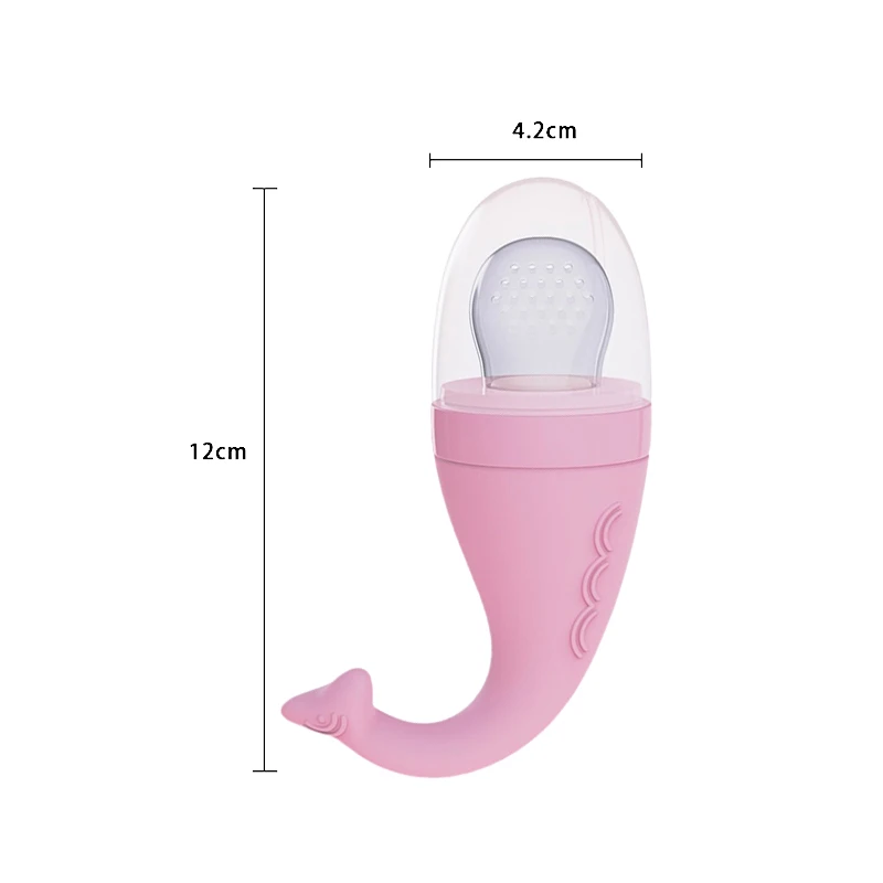 1 Pc Baby Fruit Feeder Pacifier Cute Blue Whale Shape Anti Chocking Food Vegetable Feeding With Silicone Bite Mesh Bag Soother