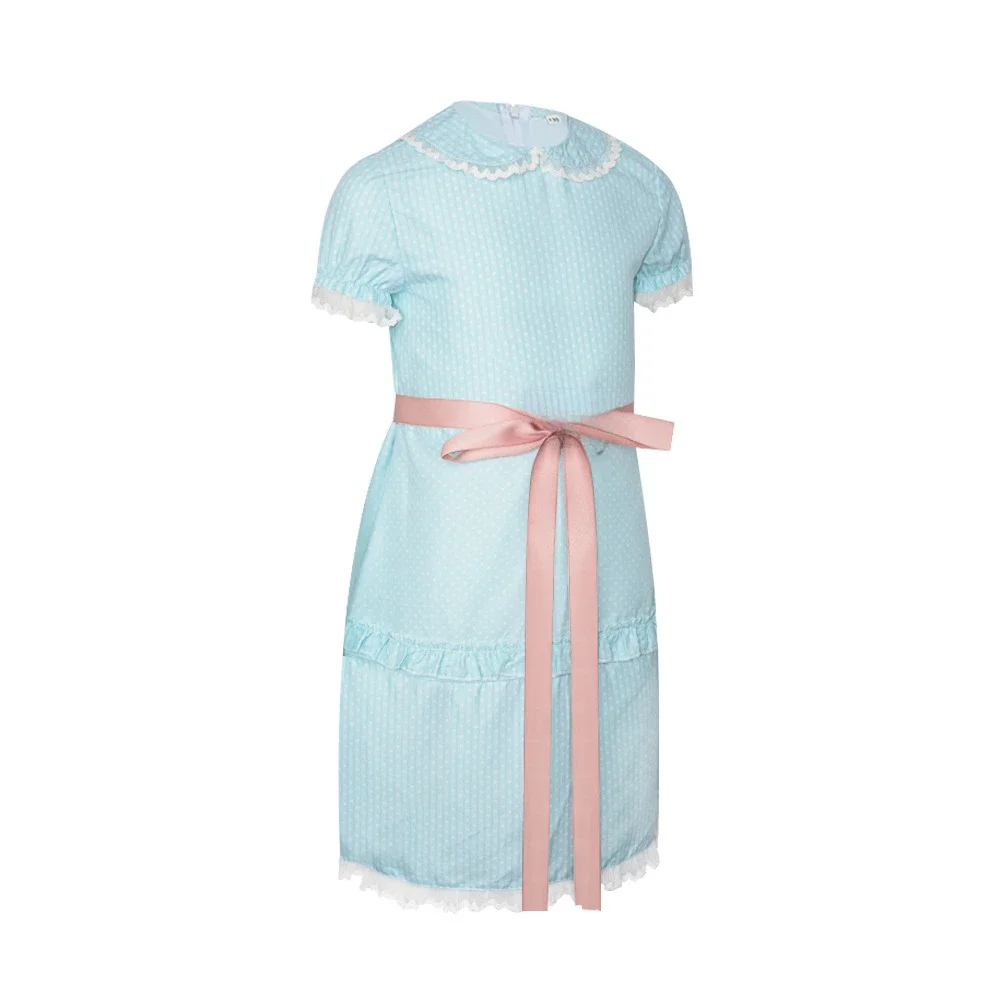 Tweeling jurk blauw Halloween pofmouwen Lolita outfits jurk rokken strik voor meisje vrouw