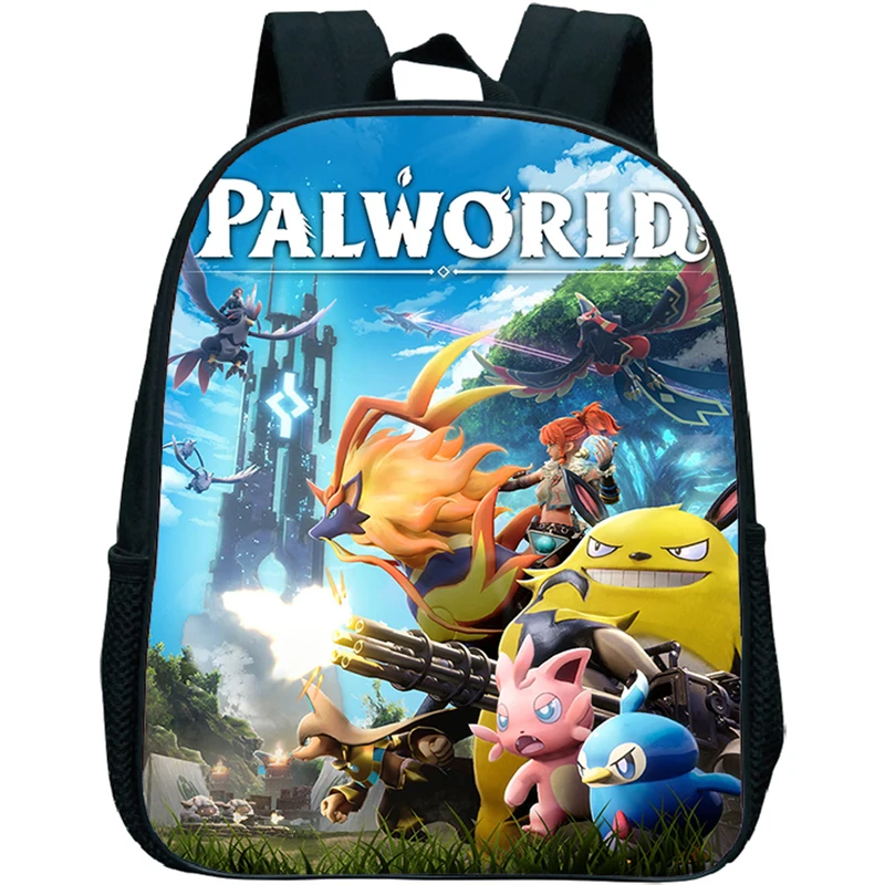 Mochilas de Palworld de dibujos animados para niños, mochilas escolares con estampado 3D de 12 pulgadas, para guardería