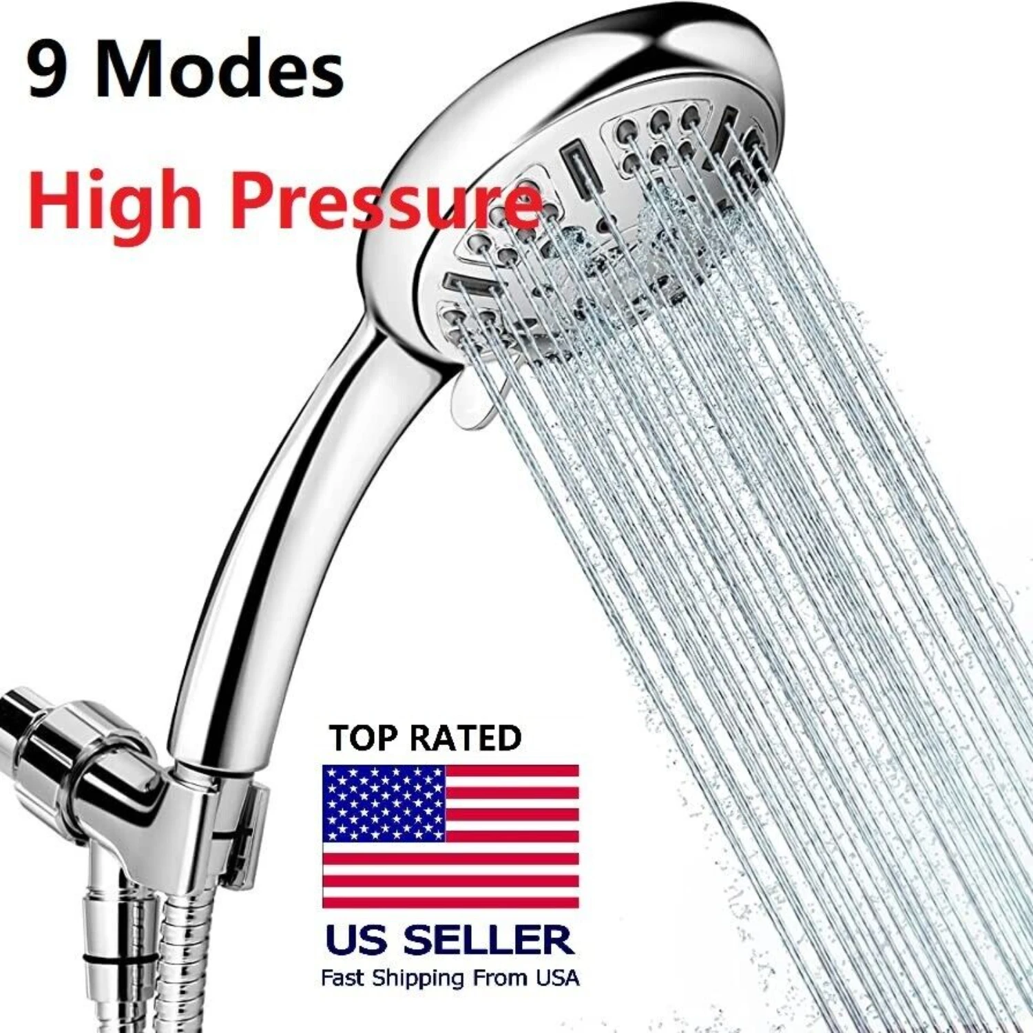 Transform Your Daily Shower with this Luxurious High Pressure Handheld Shower Set, Offering 9 Premium Functions for the Ultimate