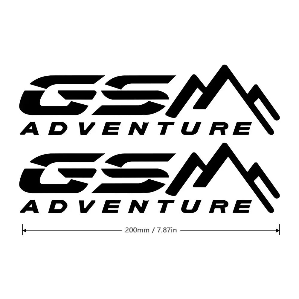 오토바이 스타일링 장식용 'GSM 어드벤처' 스티커 2개 세트 - 어드벤처 라이딩 테마 데칼 액세서리