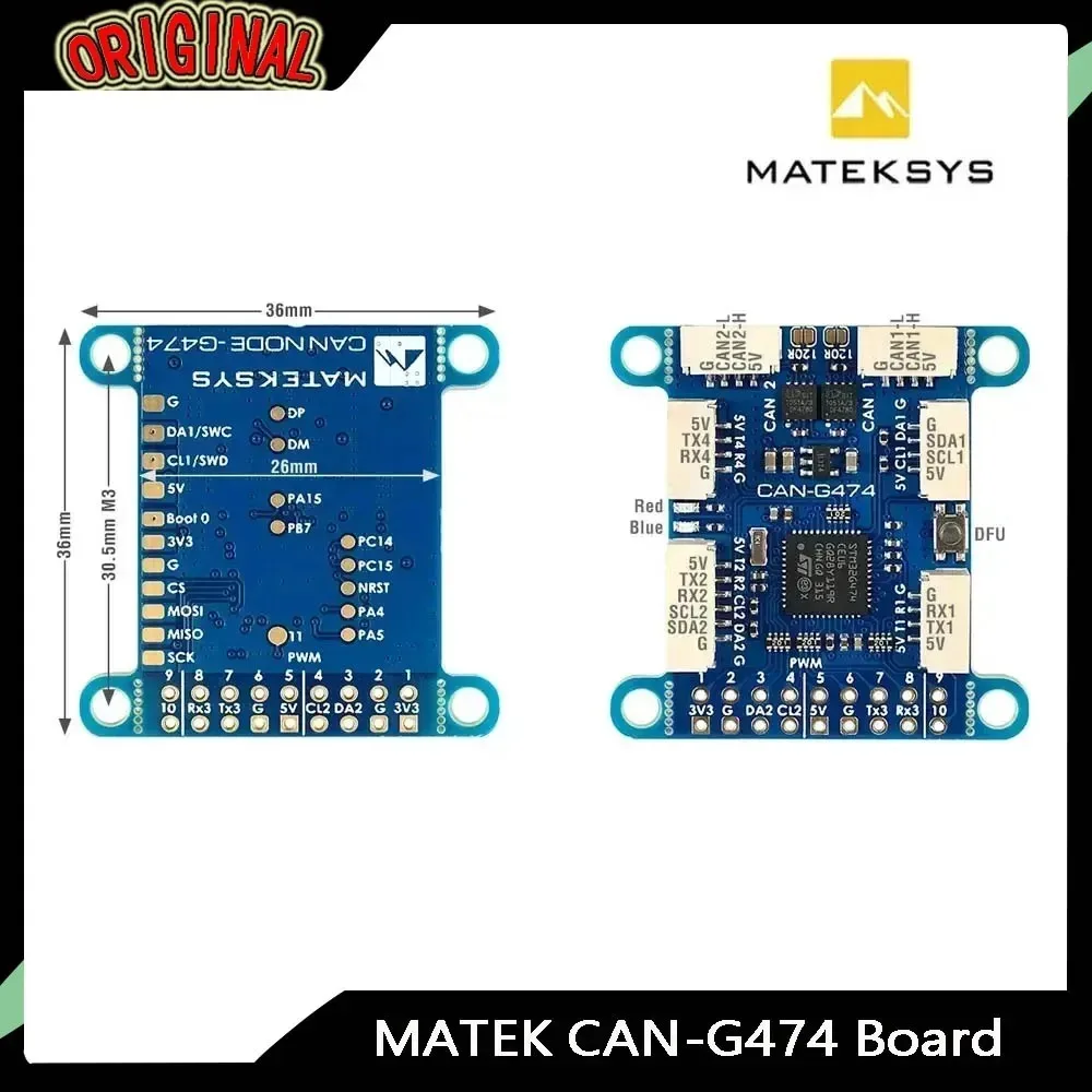 

Плата MATEKSYS CAN-G474 CAN — трансивер 5 Мбит/с, MCU STM32G474, узло CAN AP_PERIPH для RC FPV Drone