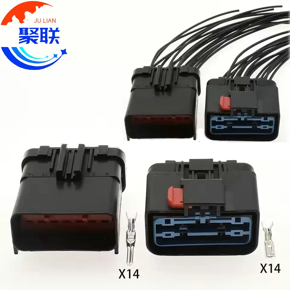 

1Set 14Pin 2.8 54201411 54201415 Auto Waterproof Connector Bumper Radar Transmission Plug Rear Lamp Headlig