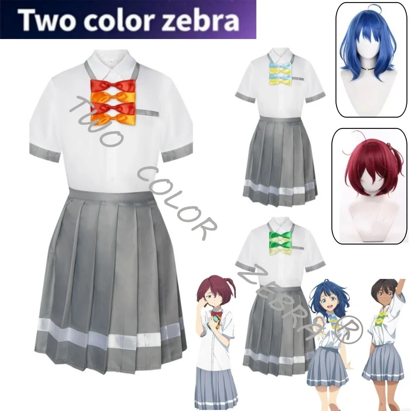 

Too Many Losing Heroines! Anna Yanami Chika Komari Lemon Yakishio Cosplay Costume JK School Uniform Shirt Skirt Tie Outfit