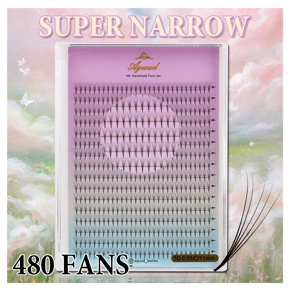 AGUUD 4D 5D 6D 7D 8D مراوح ضيقة مسبقة الصنع رمش ملحقات مدبب قاعدة الروسية حجم لاش علبة ميجا رموش ضيقة مسبقة الصنع #1