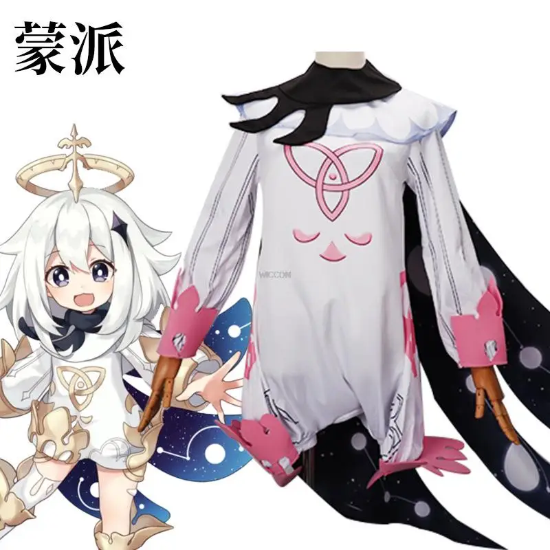 Game Genshin Impact Paimon Anime Cosplay Costumes Bodysuit Cloak Armor Wig Sock Scarf Man Woman Kawaii Sexy Halloween Suit