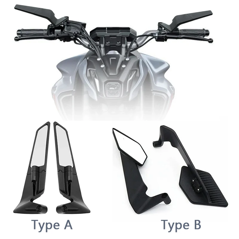For YAMA@&HA MT-03 MT-07 MT-09 MT-10 Motorcycle Mirrors Stealth Winglets Mirror Kits Adjustable Mirrors Motorcycle Wing Mirrors