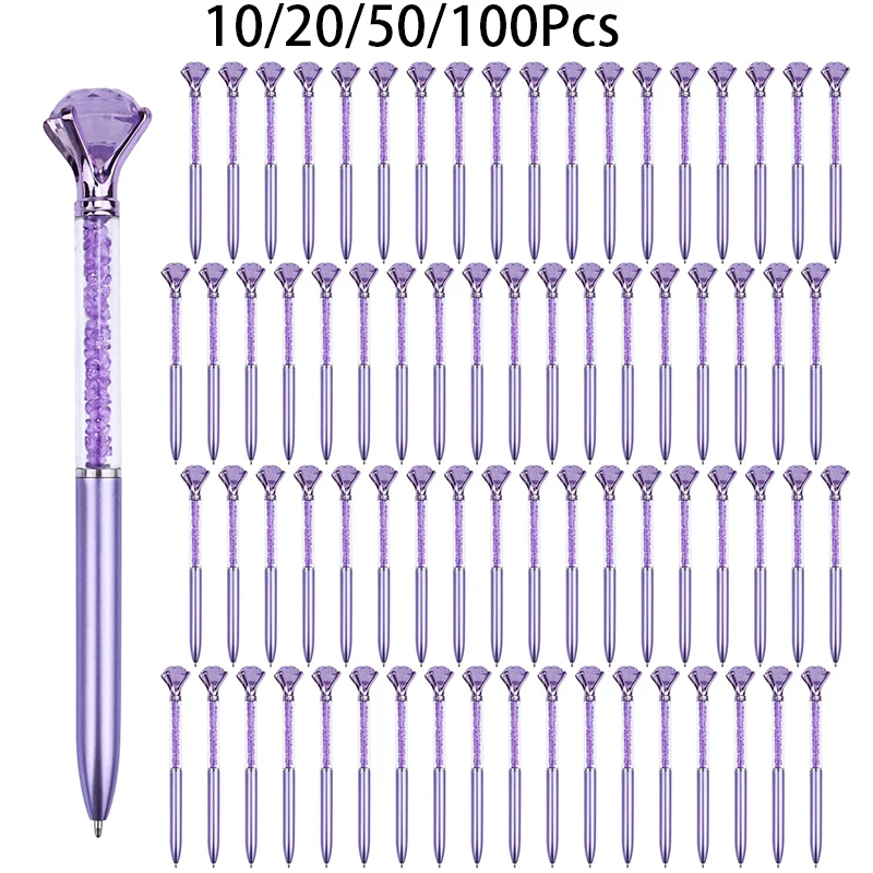 

10-100Pcs Crystal Diamond Pens with Diamond Top Pens with Black Ink for Office, School, Home & Gift Use