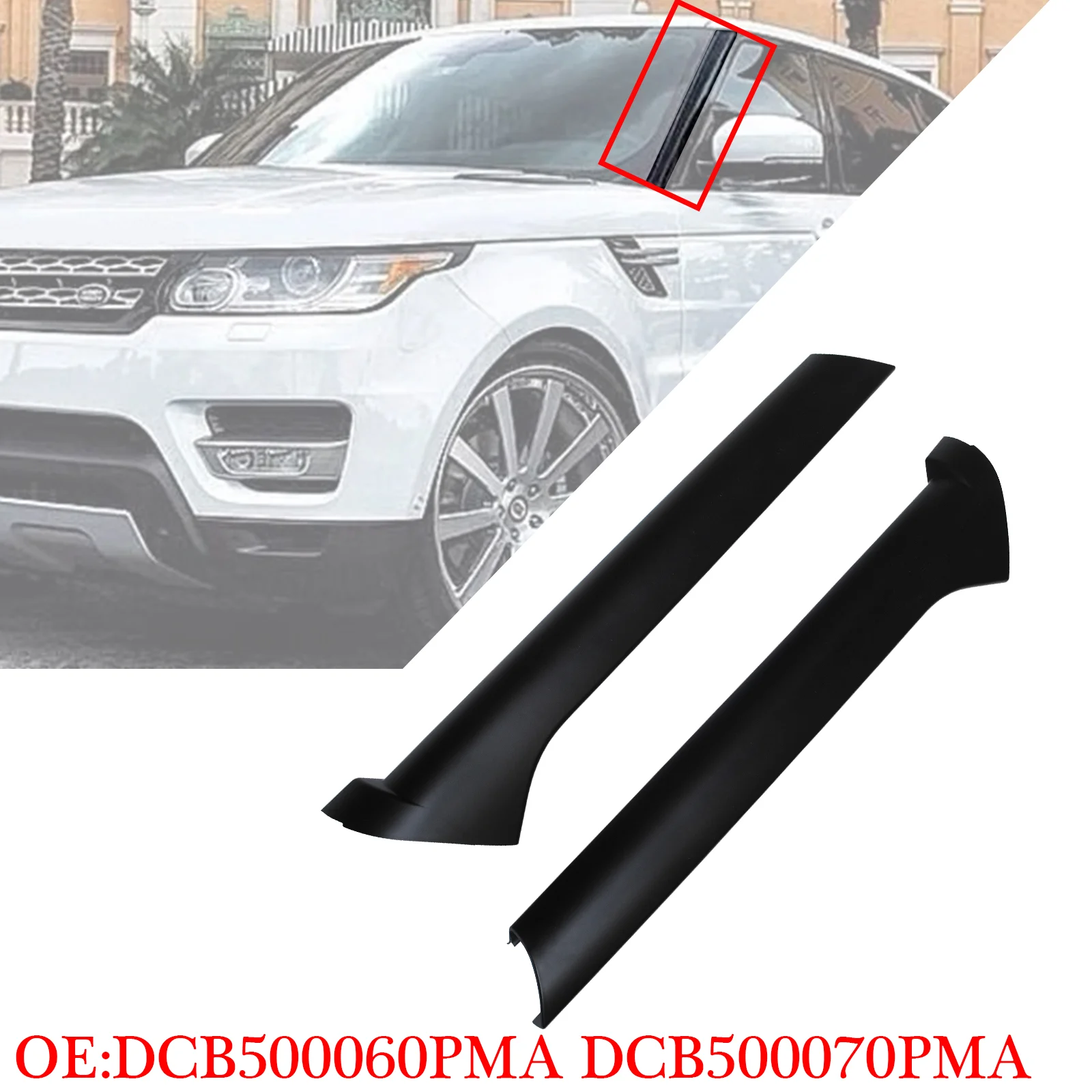 

Front Windshield Pillar A-Pillar Decorative Cover DCB500060PMA DCB500070PMA for Land Rover (with Rivets) OEM Style Replacement
