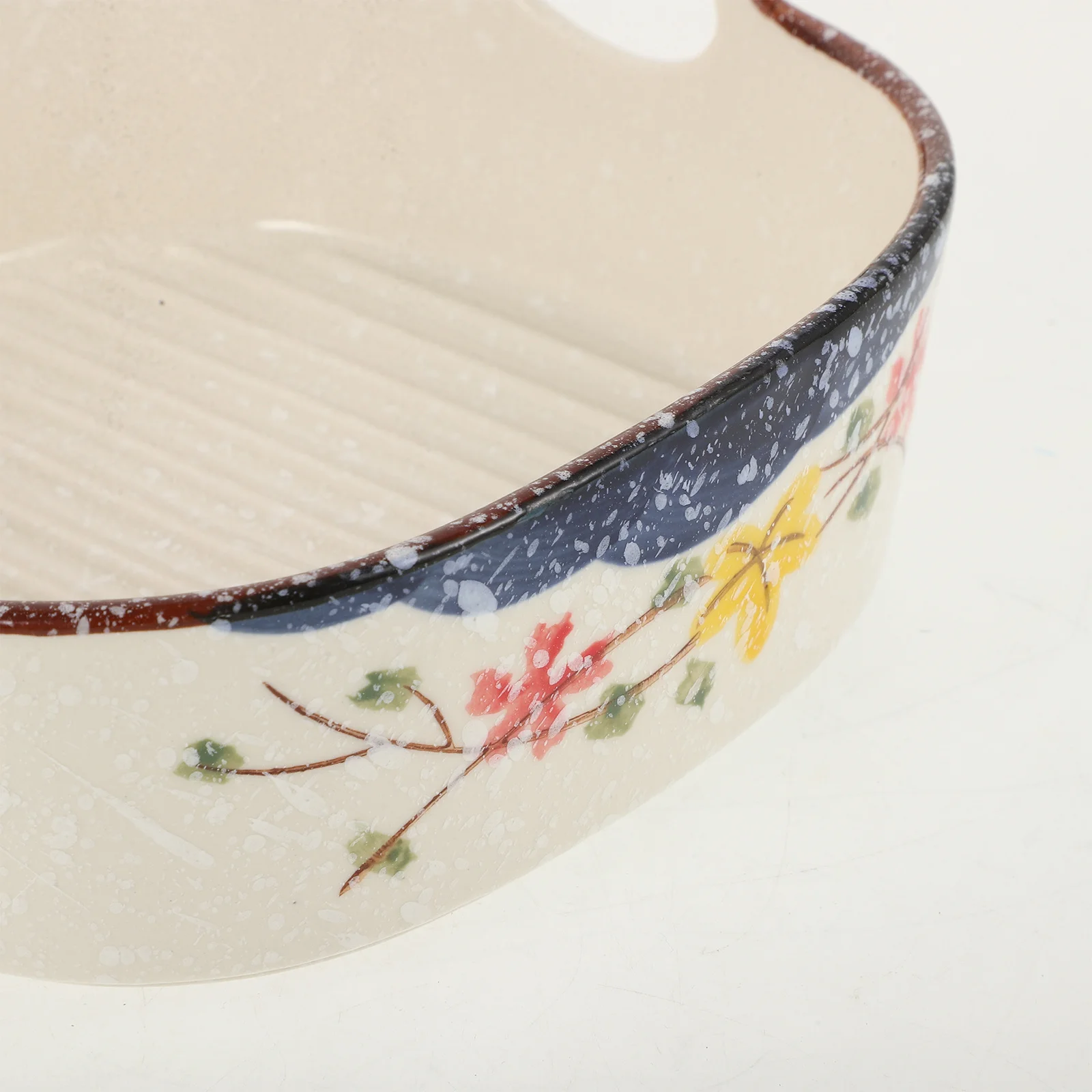 

Large Double Handle Ceramic Bowl for Noodle Soup Salad Cereal Serving Reusable Multi-Function Porcelain Food Bowl