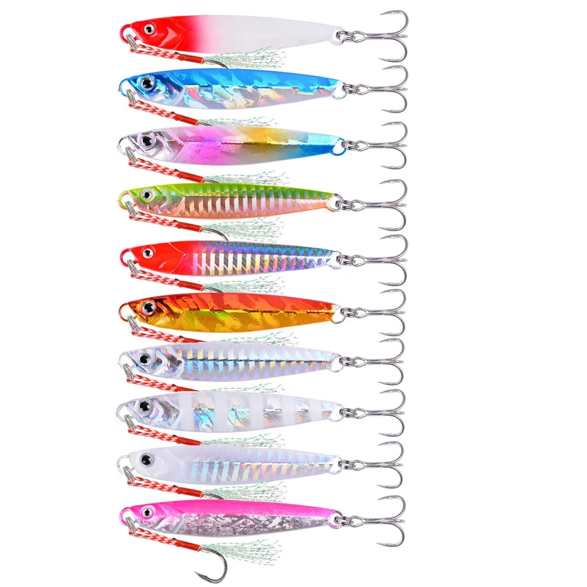 20pcs Unpainted Metal Cast Jigs  Lures 7g 12g 17g 21g 30g 40g Shore Casting Jigging Blank Fishing Lure Jig Bait