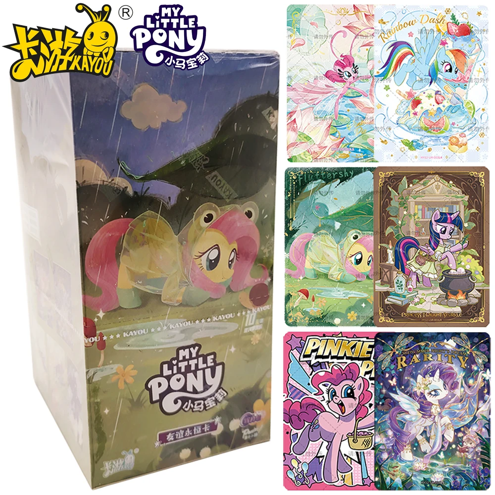 Kayou Genuine My Little Pony Collection Card Popular Cute Animation Fluttershy Pinkie Pie Limited Character Cards Desktop Toys