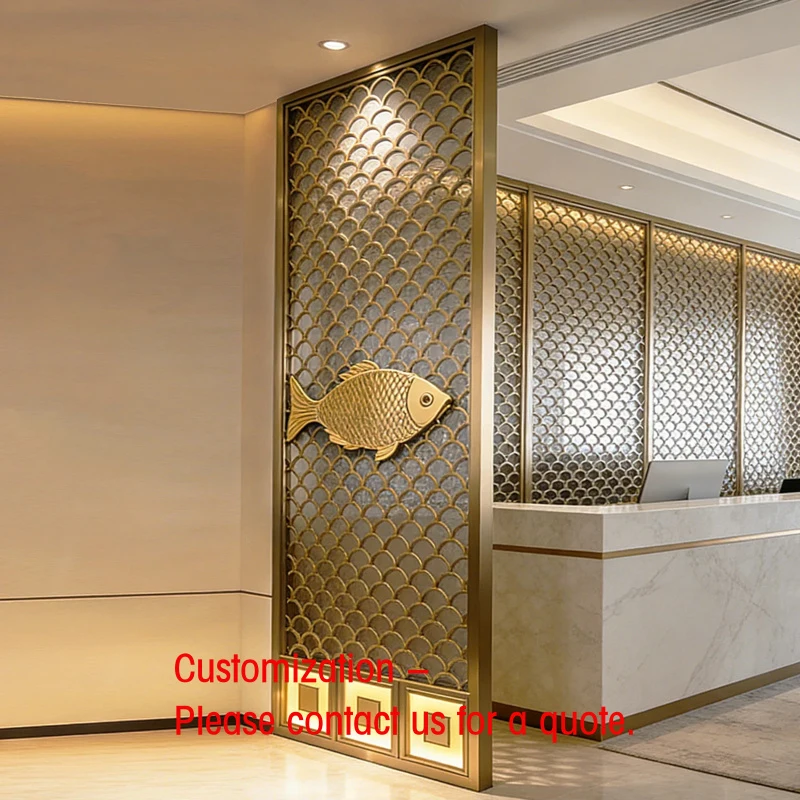 

custom.Customized Stainless Steel Hollow Screen Divider Style Indoor Laser Carved Partition Wall Hotel Club Decorati