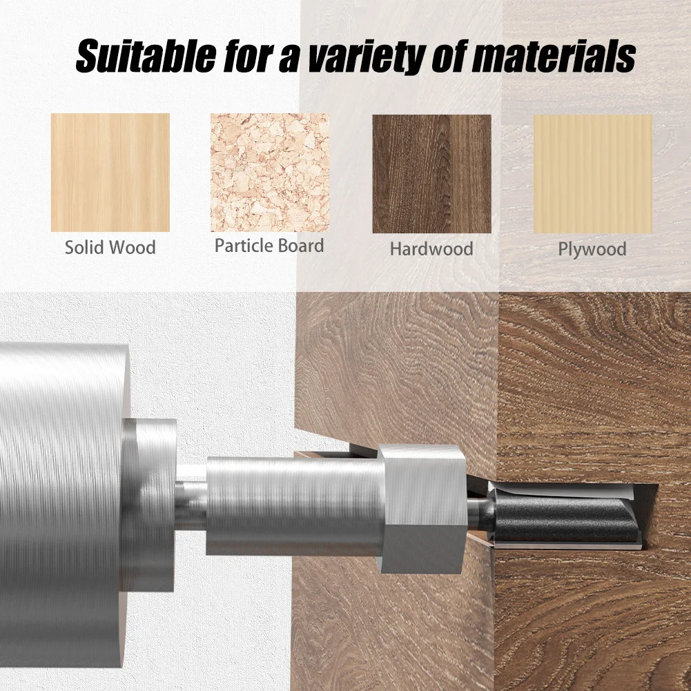 1 PC Single Double-edged Straight Cutter 1/4 Handle 1/2 Handle Woodworking Milling Cutter Trimming Machine Blade Slotting