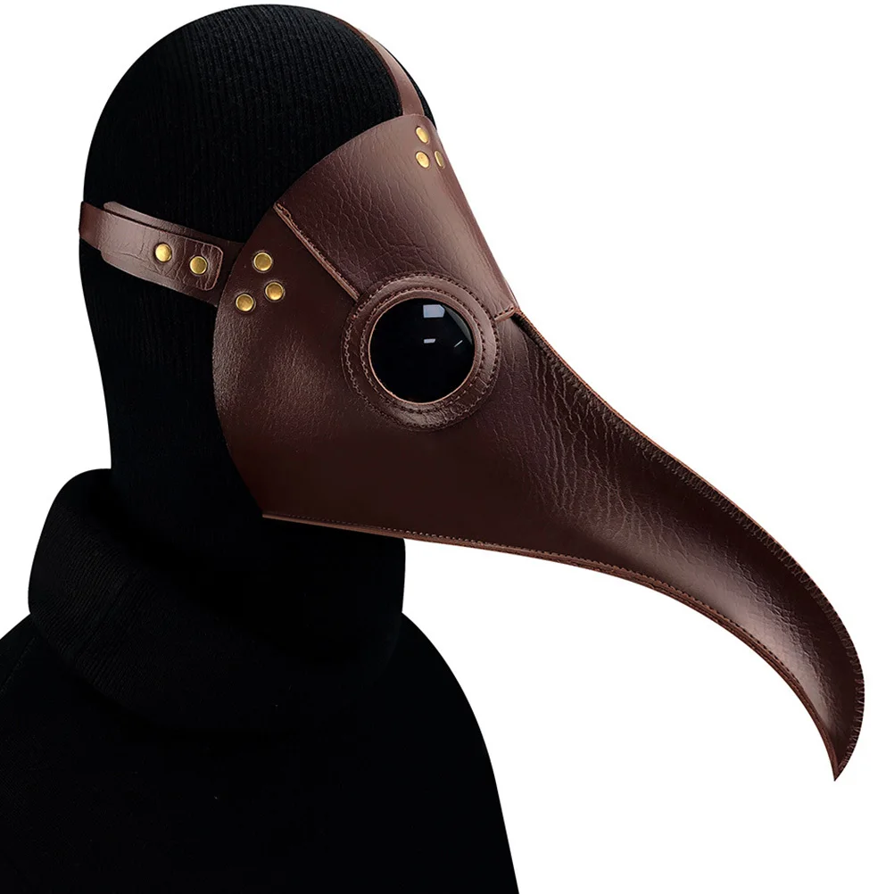 

1Pcs Steampunk Bird Beak Mask Long Beak Mask PU Comfortable Ventilation Halloween Party Costume Prop Halloween Party Masks